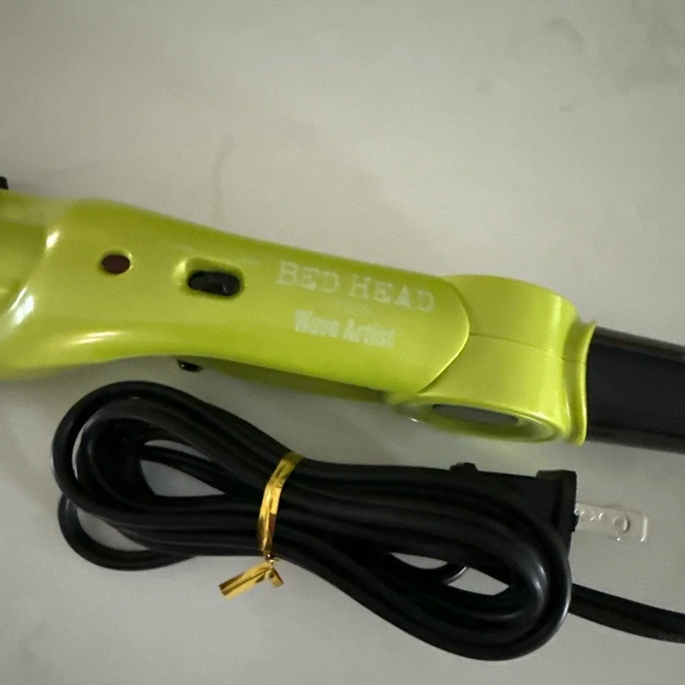 TIGI Bed Head Wave Artist Tourmaline Ceramic Curling Iron Neon Green Tested EUC